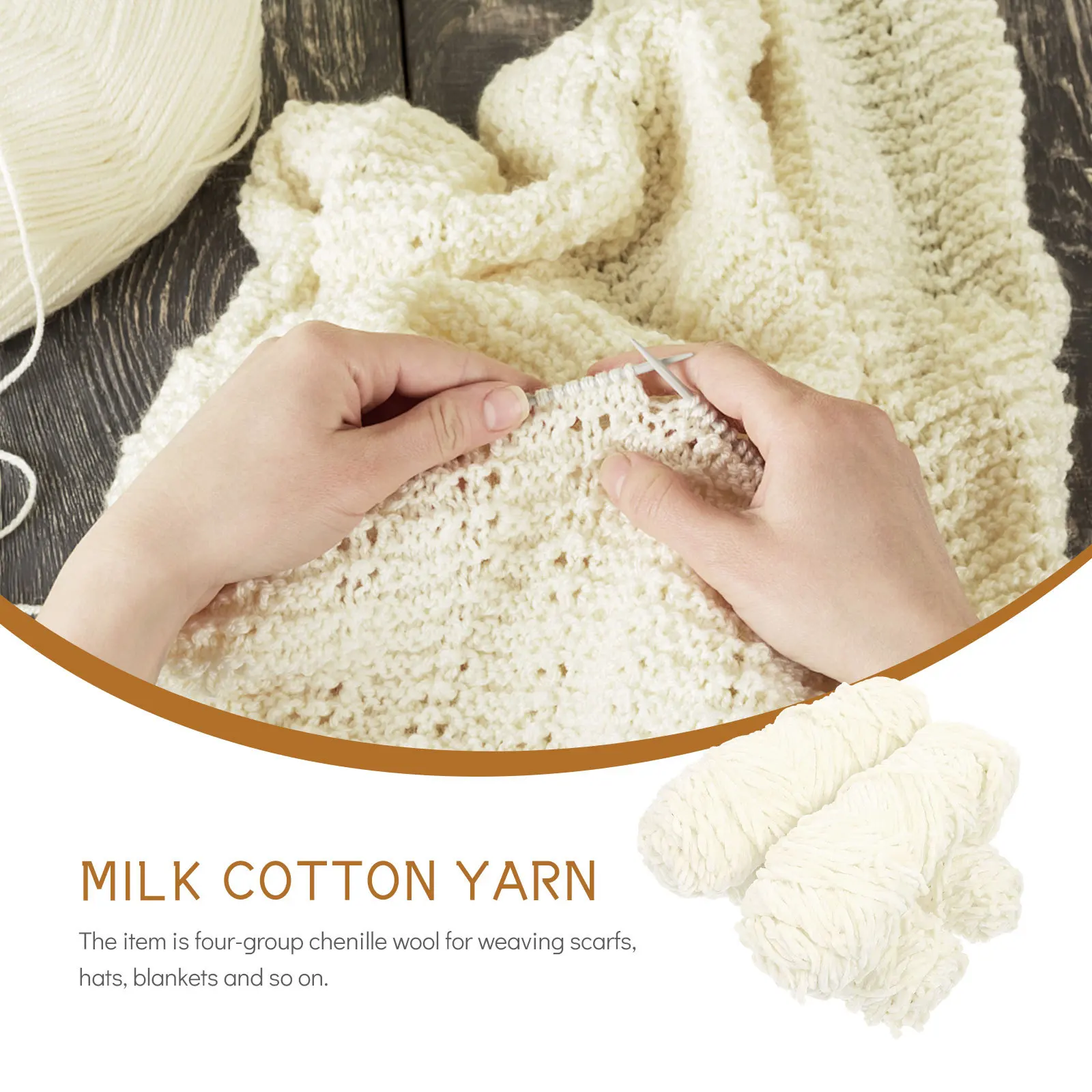 

4Pcs Chenille Wool DIY Yarn Hand Knitting Soft Scarf Hat Weaving Thread Thread Material DIY Wool Crocheted Material