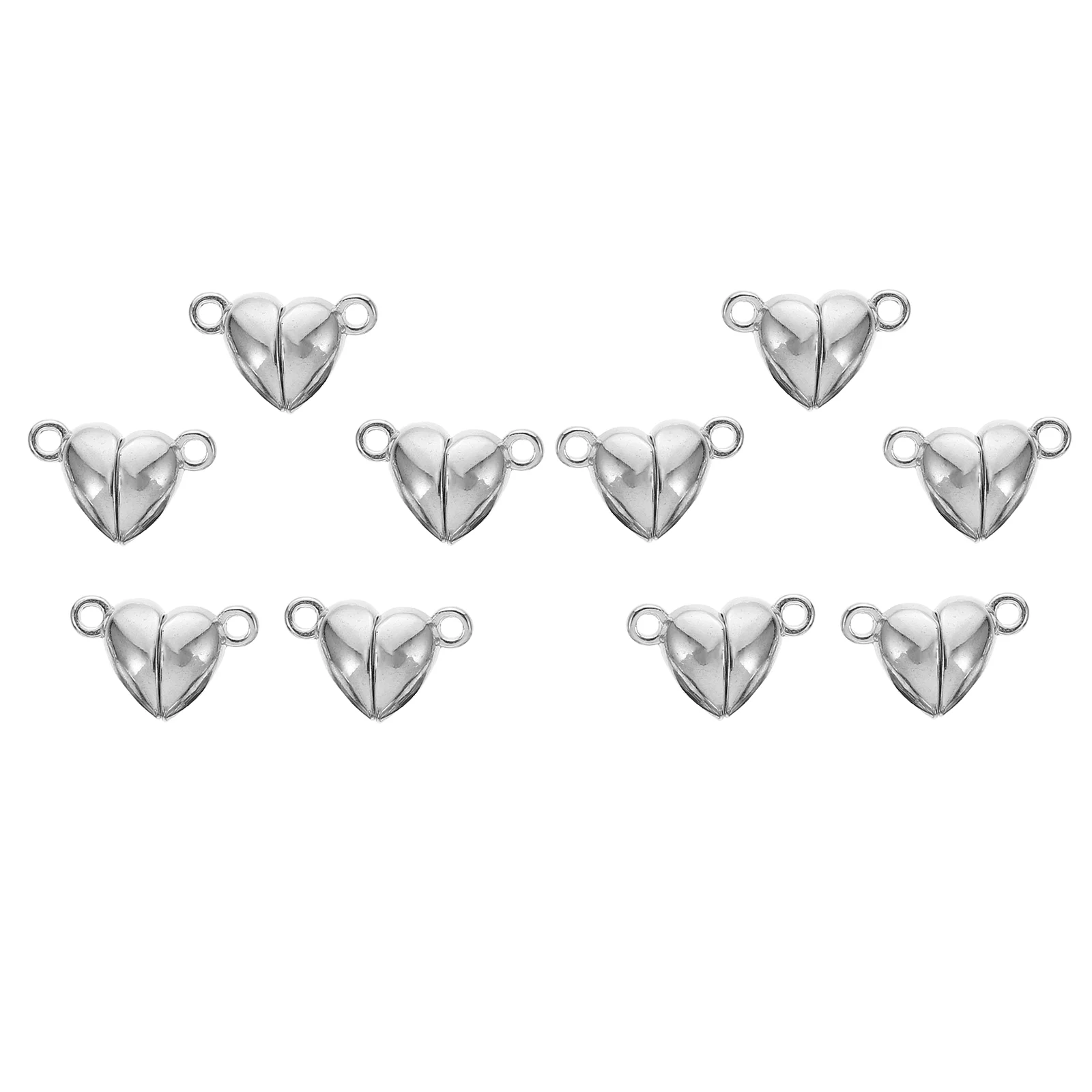 10 Pair Magnetic Buckle Accessories Necklace Jewelry Pendant Gift Charm DIY Crafts Hanging Decoration Alloy Lovers Heart