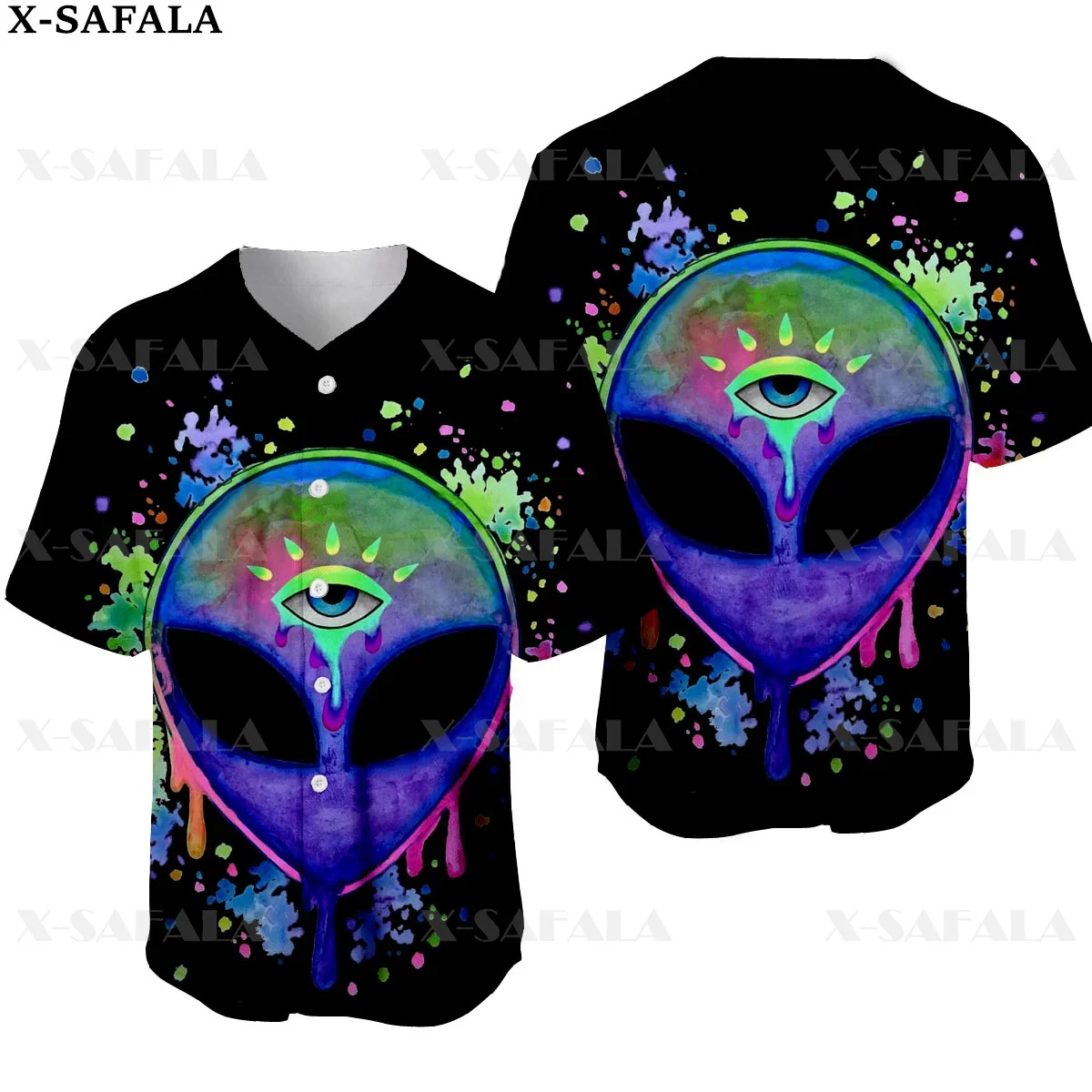 

Mushroom Hippie Psychedelic Colorful Trippy 3D Printed Baseball Jersey Summer Shirt Men's Tops Tee Oversized Streetwear-11