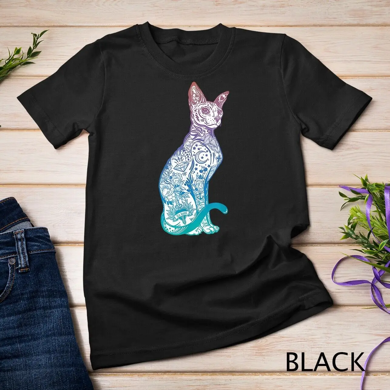 Stay Weird - Pastel Goth Sphynx Cat Tshirt - Tattoo Kitten Unisex T-shirt