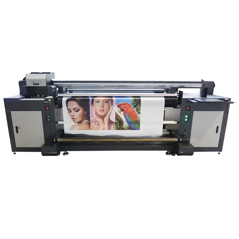 Yinstar Flatbed Roll To Roll Hybrid Mesh belt Uv Transfer Printer Super high Resolution Printer 3d Uv Flatbed Machine