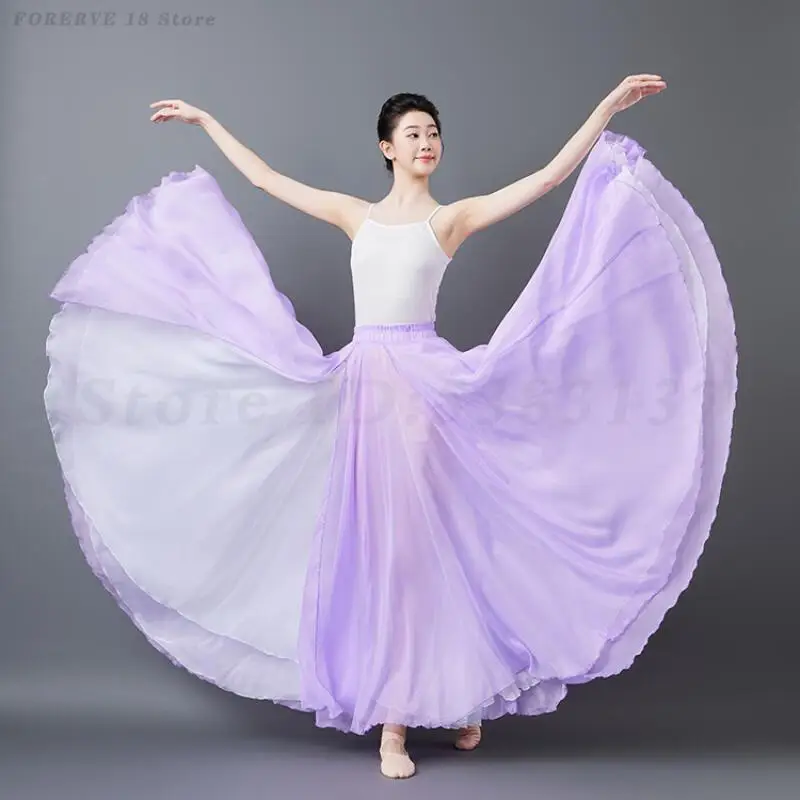 Gonne Lunghe Classiche da Ballo per Donne, Abito da Danza Bicolore, Gonna per Flamenco, Tango e Danza Latina, Costumi per Spettacoli e Festival