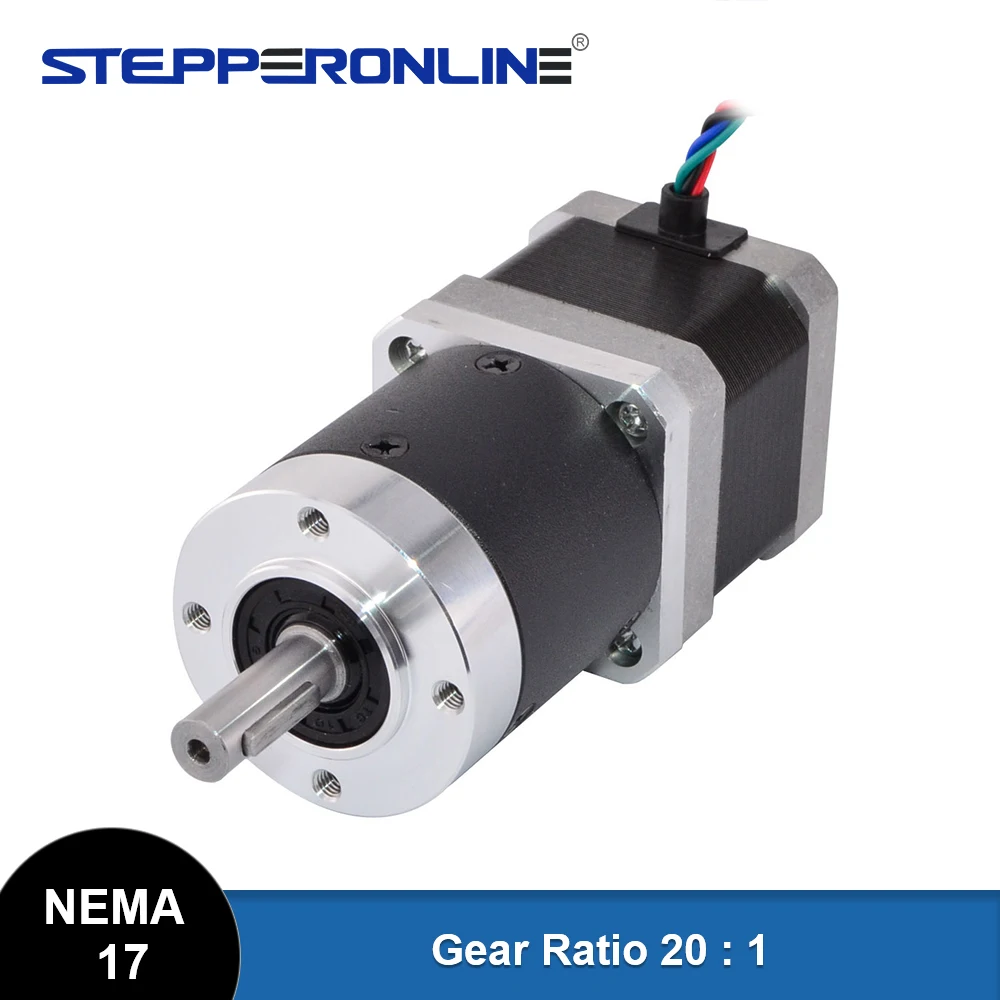 

STEPPERONLINE Nema 17 Stepper Motor L=39mm Gear Ratio 20:1 High Precision Planetary Gearbox 1.68A 4-lead 42 Motor CNC 3D Printer