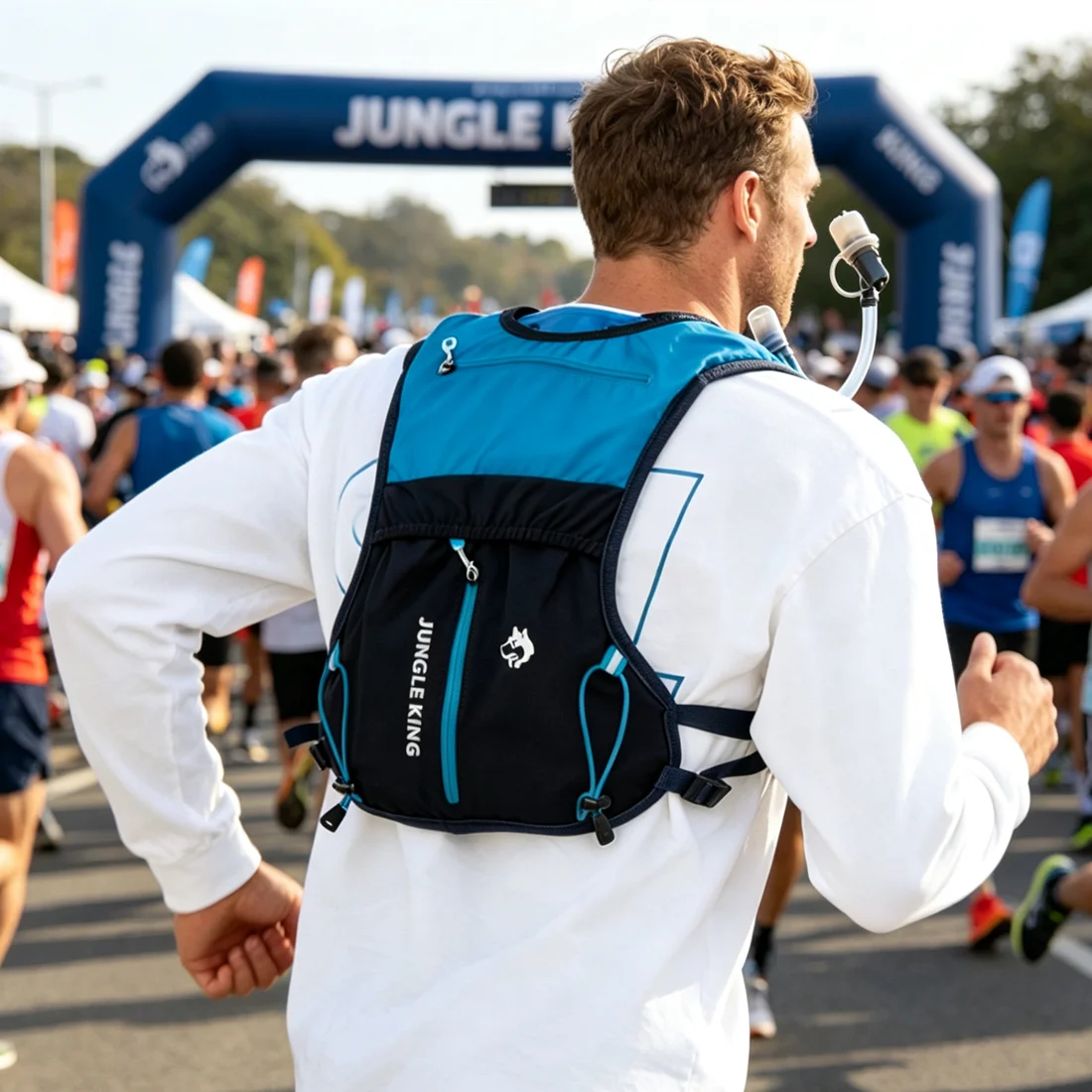 JUNGLE KING Outdoor Lightweight Sports Men's Backpack Hydration Vest Trail Running Backpack for Cycling Marathon Riding Climbing