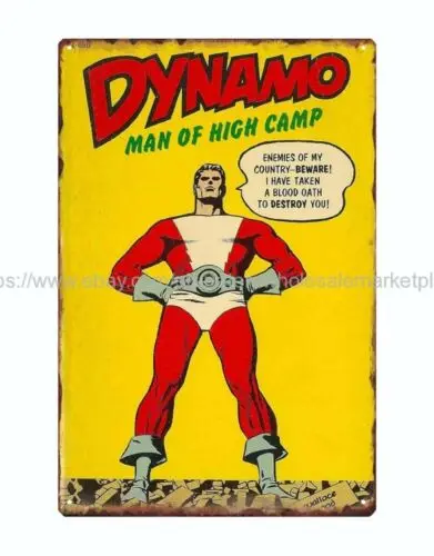 garden bar pub SUPERHERO dynamo thunder agents comic metal tin sign