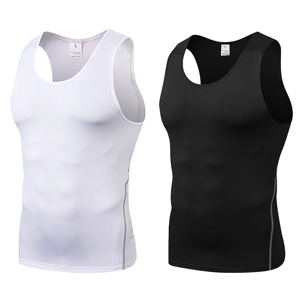 Compression Shirts Men Tummy Control Shapewear Flat Belly Abdomen Slimming Vest Waist Trainer Fitness Workout Body Shaper Tops