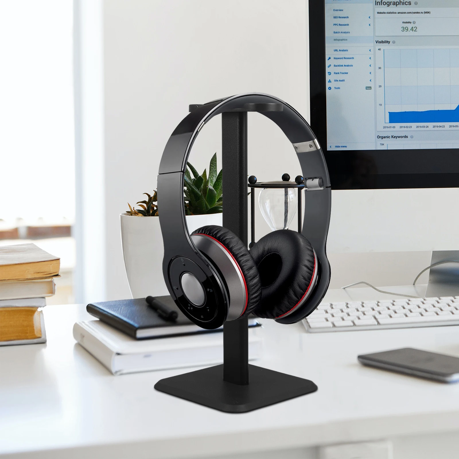 

Headphone St Detachable Black Gaming Headset Rack Display Holder Desk Hanger Storage Modern Weighted Style Fine Craftsmanship