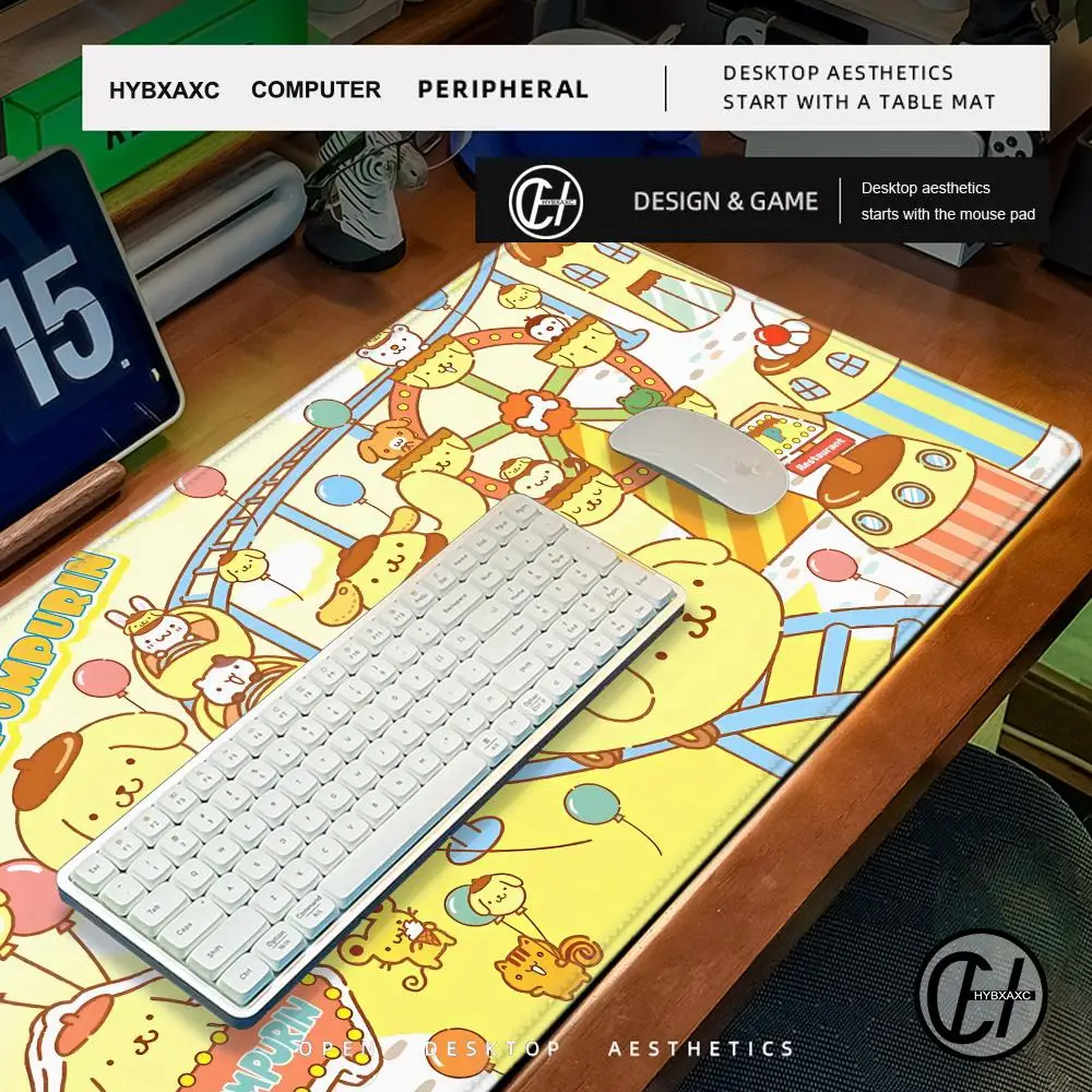 Sanrio Pompom Purin Mousepad HD Printing Computer Gamers Locking Edge Non-slip Mouse Pad XXL90x40cm Keyboard PC Desk Pad