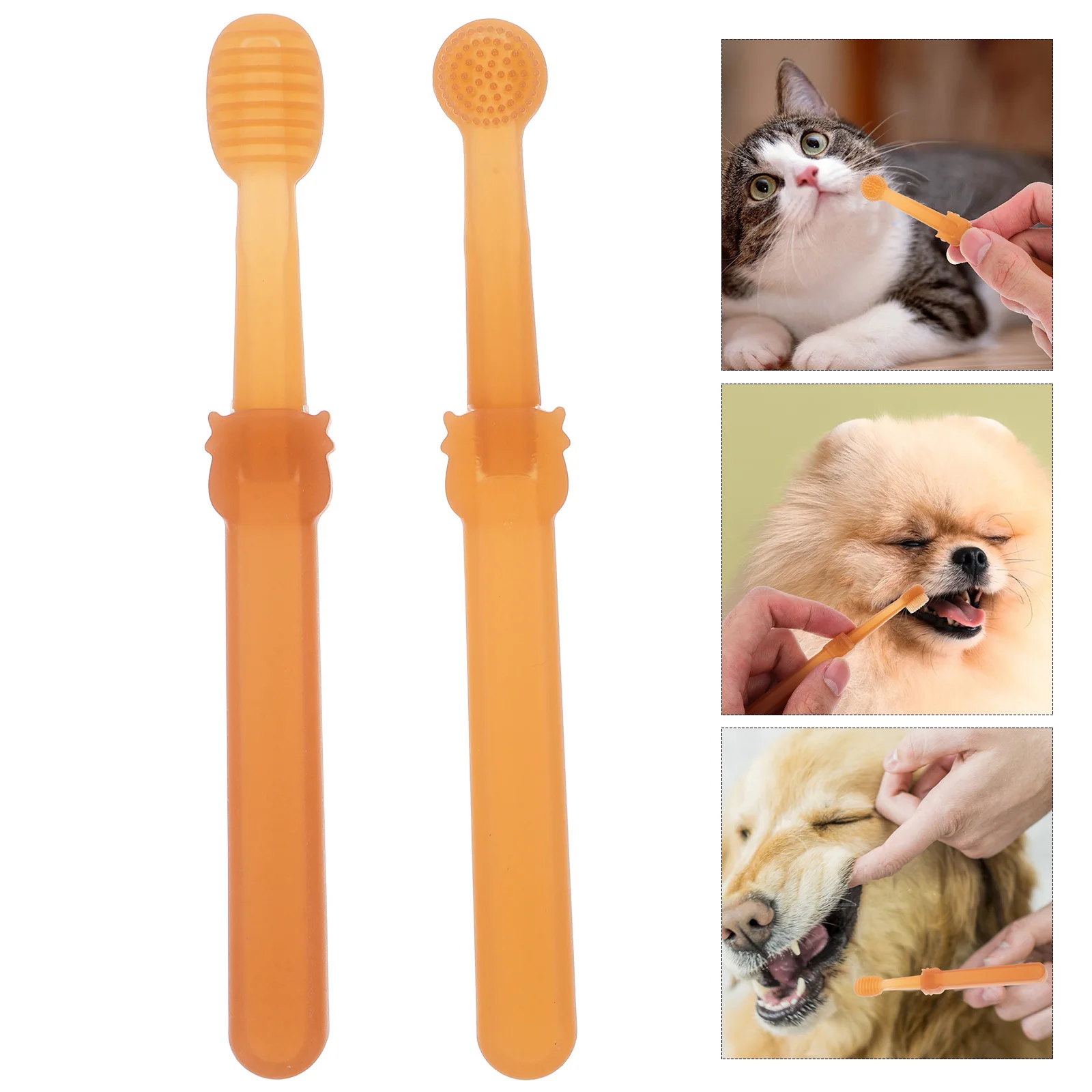 

Pet Toothbrush Set Doggy Cat Brushing Kit Handheld Teeth Oral Cleaning Brushes Toothbrushes