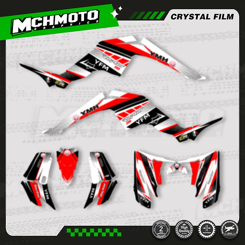 

MCHMFG Motorcycle Fairing Graphics Background Decal Stickers Kits For YAMAHA Raptor 350 2004-2014