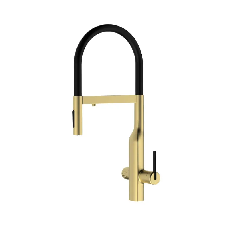 #3-Way Kitchen Faucet, 59A Solid Copper Pull Down Sprayer, Hot and Cold Water, Sink Mixer Tap, Purifier Function