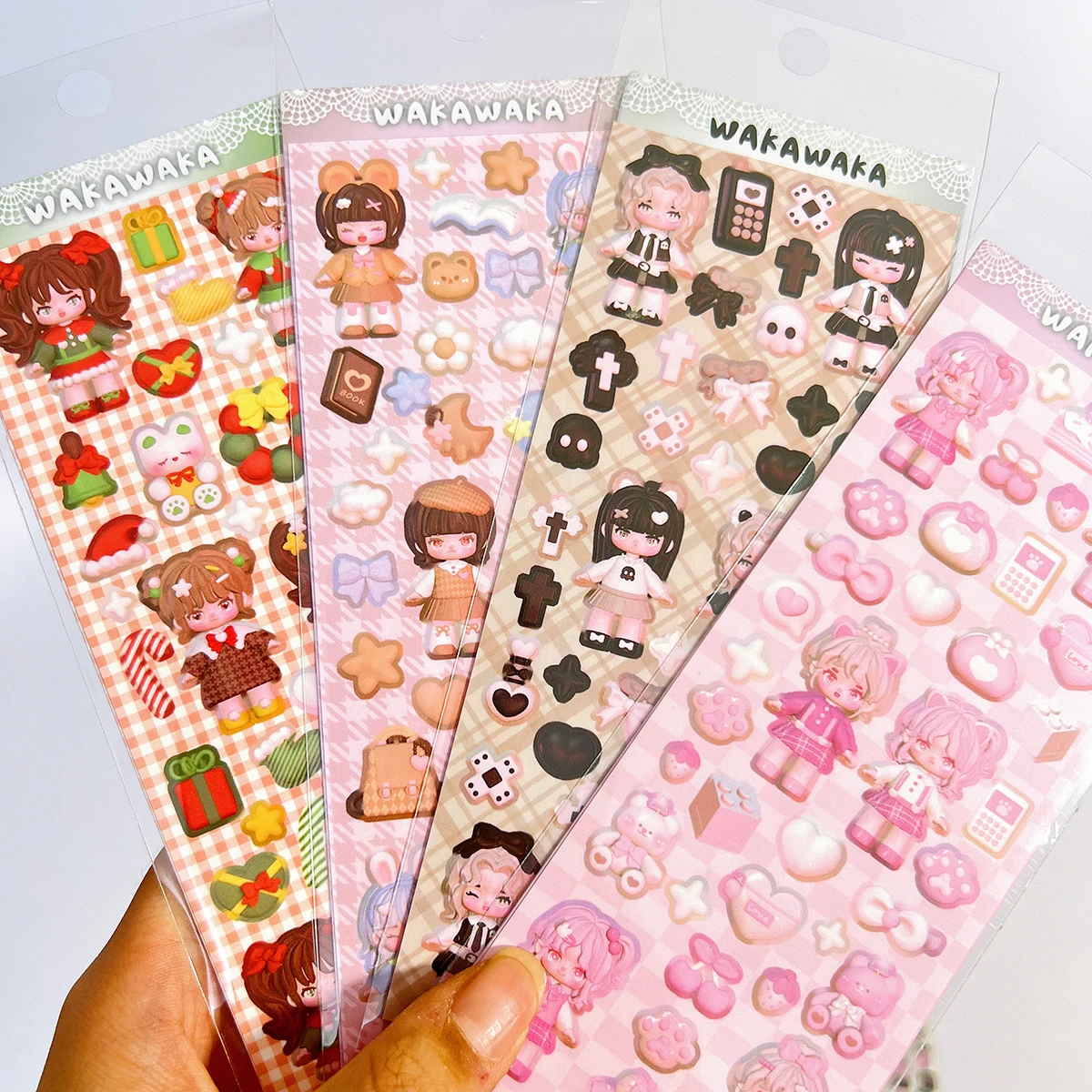 SKYSONIC Updated 4/6/7/8/12/16 PCS Full Set Series Decorative Stickers Kawaii Kpop Idol Card Album Sticker Korean Stationery