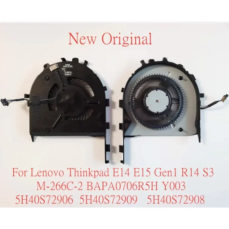 NewOriginal LaptopCooling Fan For Lenovo Thinkpad E14 E15 Gen1 R14 S3 M-266C-2 BAPA0706R5 H Y003 5H40S72906 5H40S72909 5H40S7290