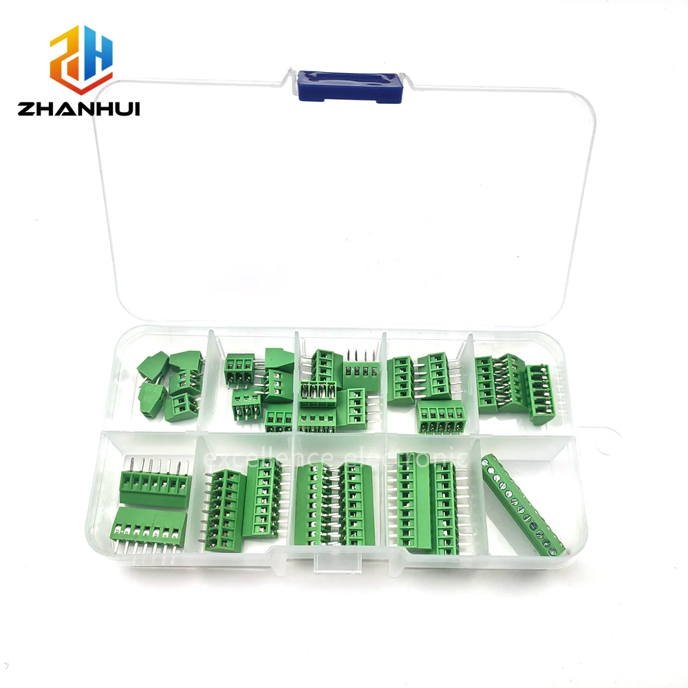30Pcs/Box KF128 2.54mm PCB Mini Screw Terminal Block - 2-12Pin Connector for 24-12AWG Wire
