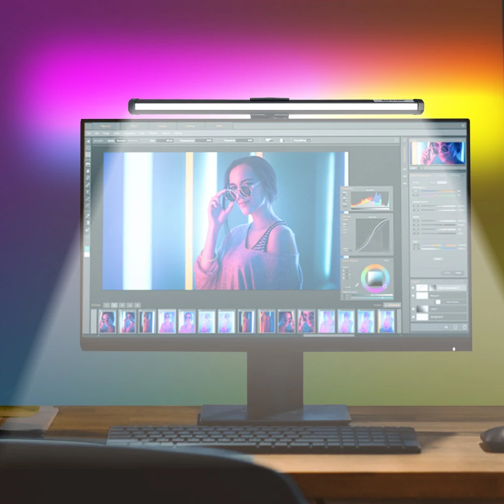 

Световая панель RGB-монитора 30 см — подвесной светильник со светодиодным экраном с бесступенчатой регулировкой яркости для работы, учебы, чтения и игр