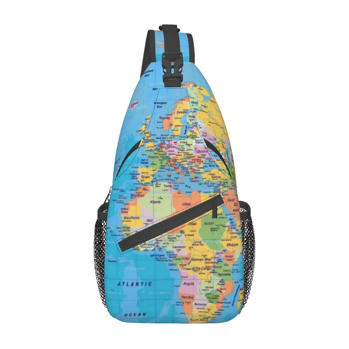 

Earth Map Shoulder Bags World Maps Print Modern Chest Bag Boy Bicycle Outdoor Sling Bag Phone Designer Small Bags