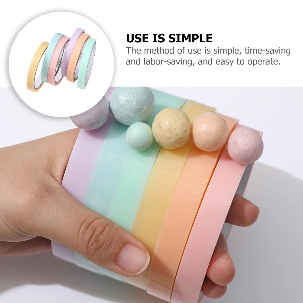

6 Rolls Sticky Ball Tapes Smooth DIY Adhesive for Stress Relief Decompression Fun Colored Rolling Tape for Adults and Students