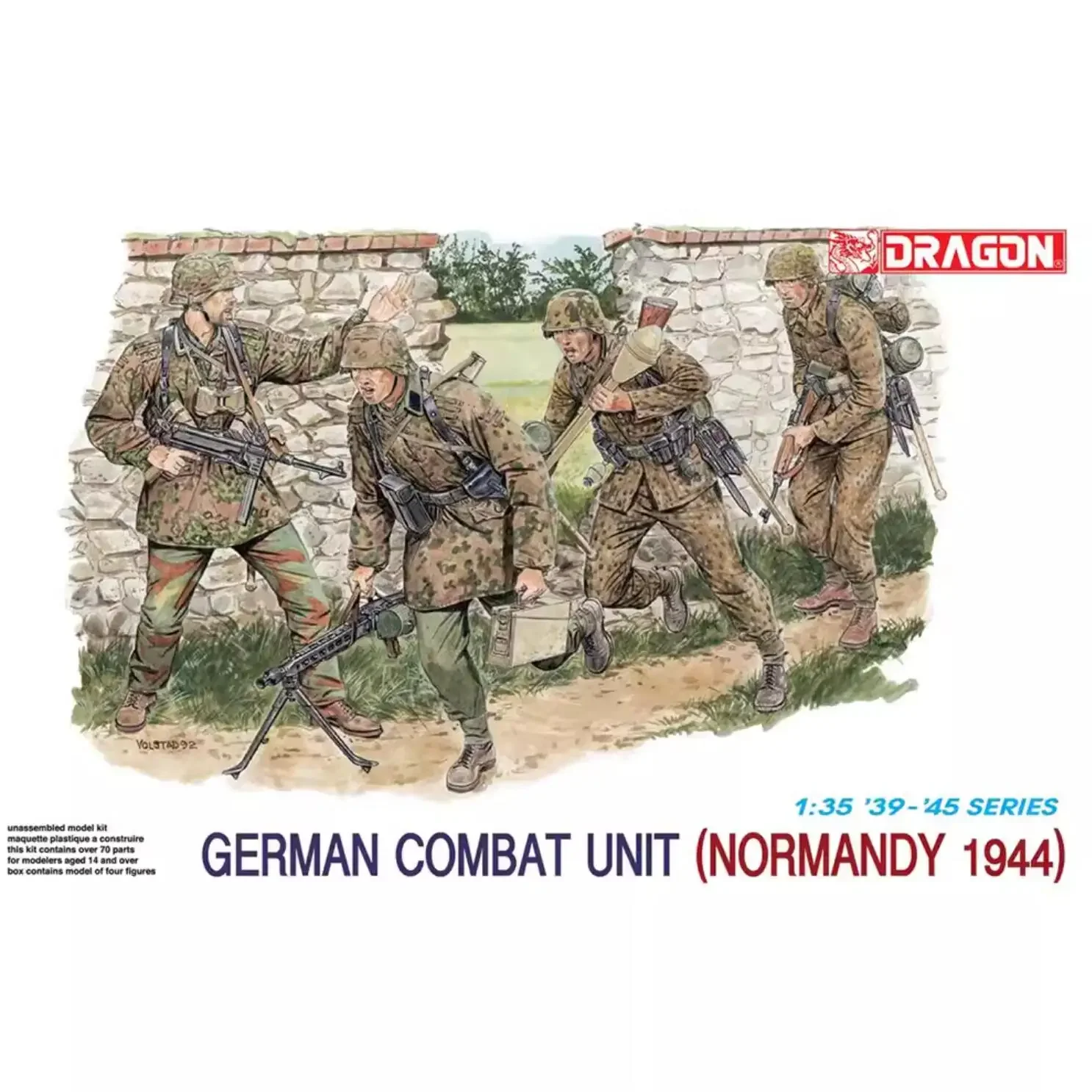 Dragão Unidade de Combate Alemã, 4 Figuras, 1/35, 6003, Normandia 1944