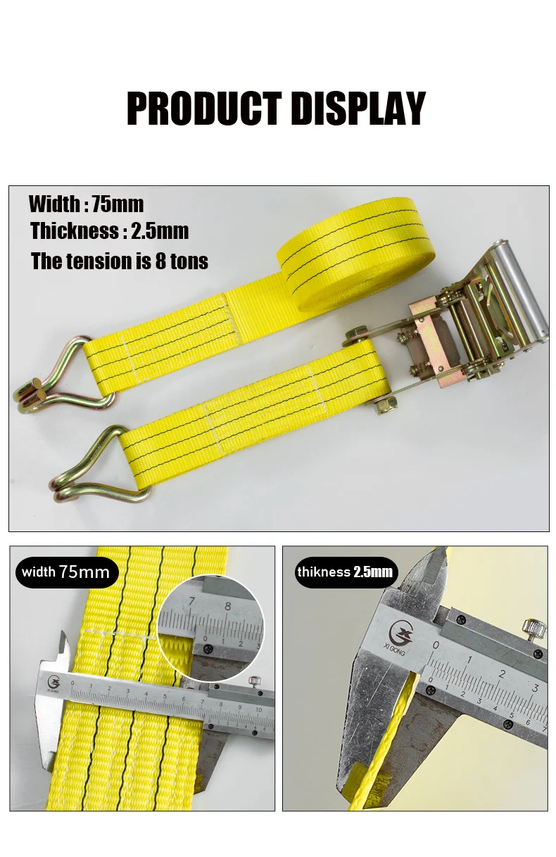 10CM wide truck fixed binding rope tensioner bundler pull up tensioner aircraft with ship 8 tons pulling force