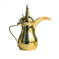 Ottone arabo Dallah Tea caffettiera ottima qualità fatta a mano fantasia decorativa classica cucina tradizionale e da tavolo