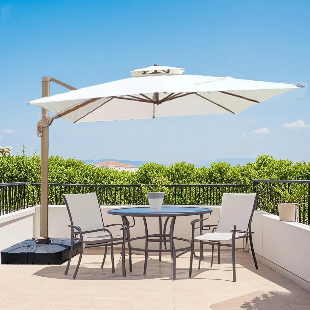 

Зонт для патио и уличный зонт-парасоль с основанием для виллы, двора, балкона, кафе, водонепроницаемый, солнцезащитный, для дома и отдыха, уличный римский зонт