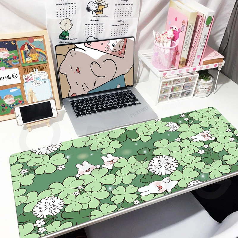 Kawaii Gamer Mousepad Cute Mouse Pad Non-Slip Large Mouse Mat Natural Rubber Desk Rug PC Desk Mats Design Mousepads 100x50cm