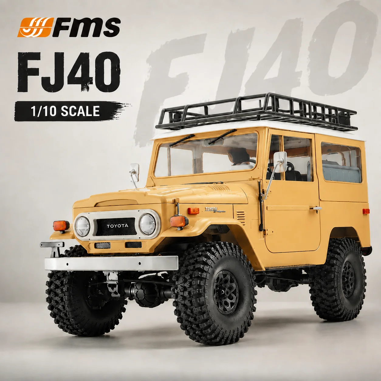FMS 1/10 FJ40 Off-Road RC Car Four-Wheel Drive Climbing Remote Control Car Looks Like A Real Hard Shell Electric Model Toy