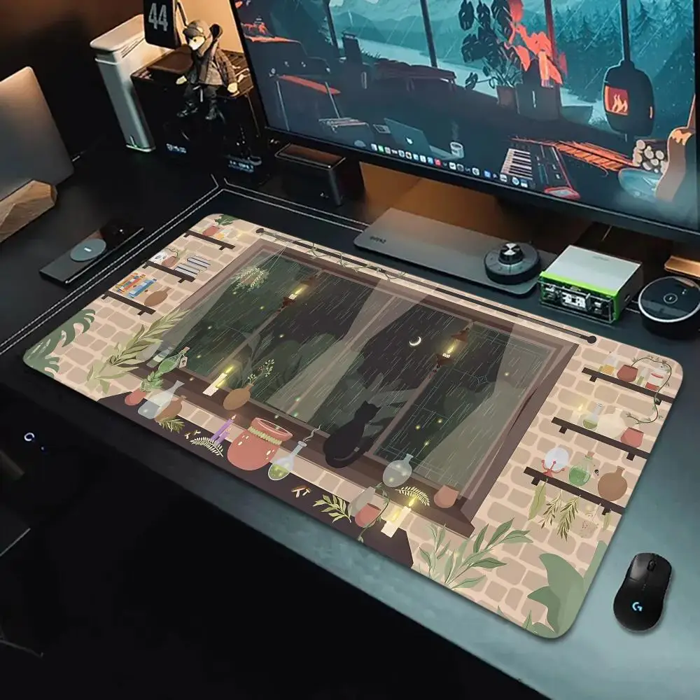 

Cartoon Animals Mouse Pad Large Computer Office Game Table Mat XXL Rubber Anti-slip Stitched Edge Keyboard Mats Long Desk Pads