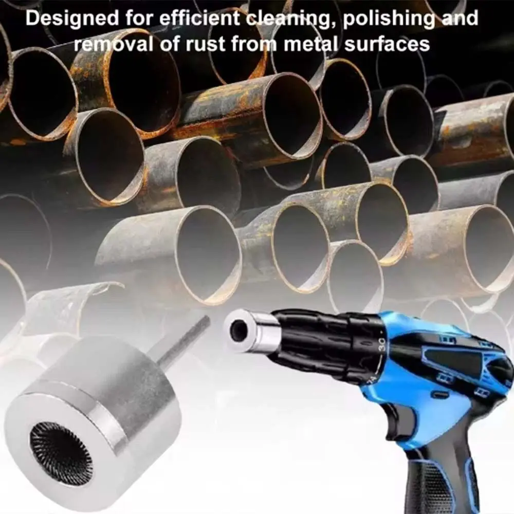 

5/22mm Electric Drill Pipe Cleaner Rust Removal Polishing Drill Copper Pipe Cleaning Brush Wear-resistant Universal