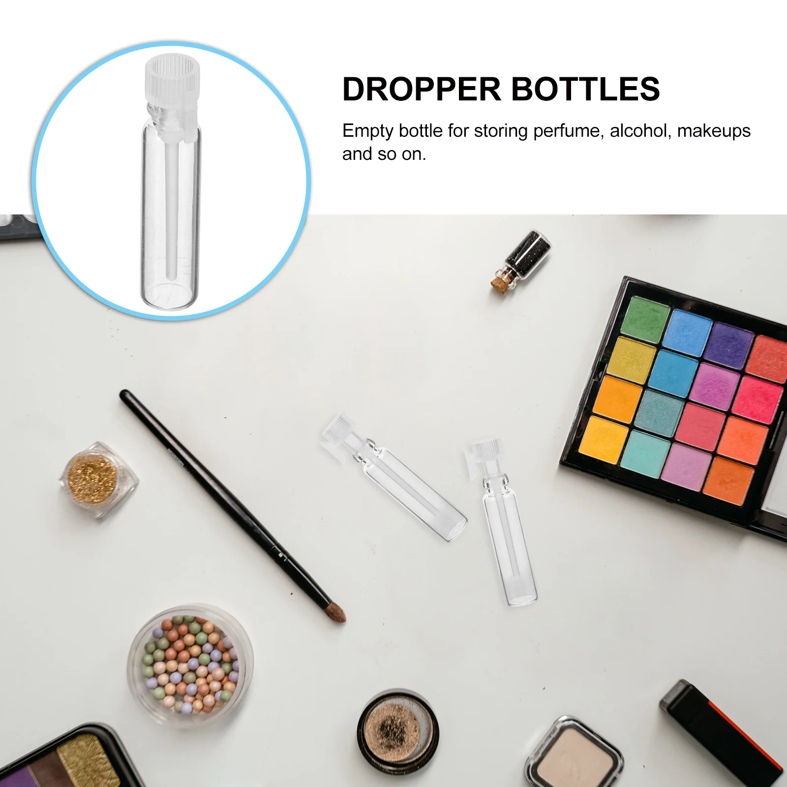 100 قطعة من زجاجات عينة العطور الفارغة 1 مل قطارة سوداء للسفر حاوية قابلة لإعادة الملء زجاج محمول للزيوت العطرية