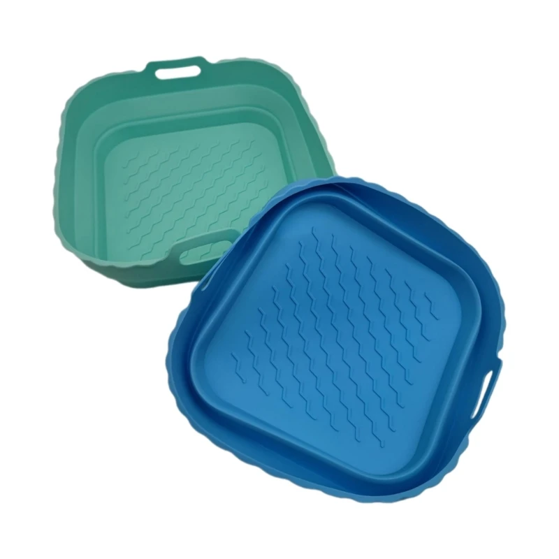 2ชิ้นซิลิโคนทอดอากาศสมุทรทอดอากาศซิลิโคนสมุทรสำหรับทอดอากาศถาดอบเตาอบนำมาใช้ใหม่สแควร์ทอดอากาศสมุทรA0NC