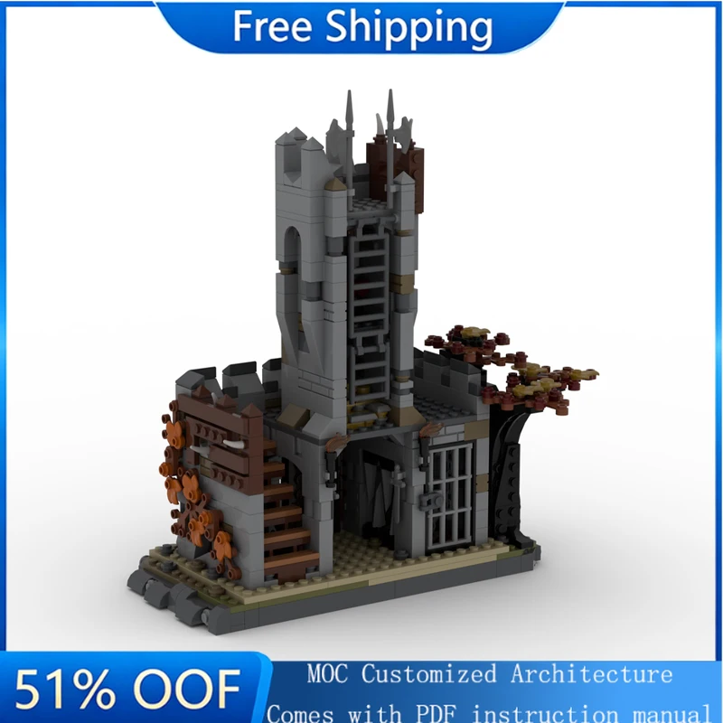 

Новый набор из 716 деталей: Средневековый замок-крепость MOC, модель для сборки, конструктор DIY, специальный подарок к празднику