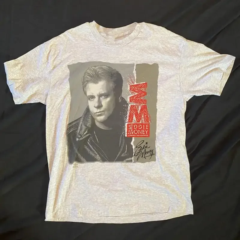 Vtg Eddie Money The Unplugged Tour Cotton Sport Grey S 5Xl T Shirt