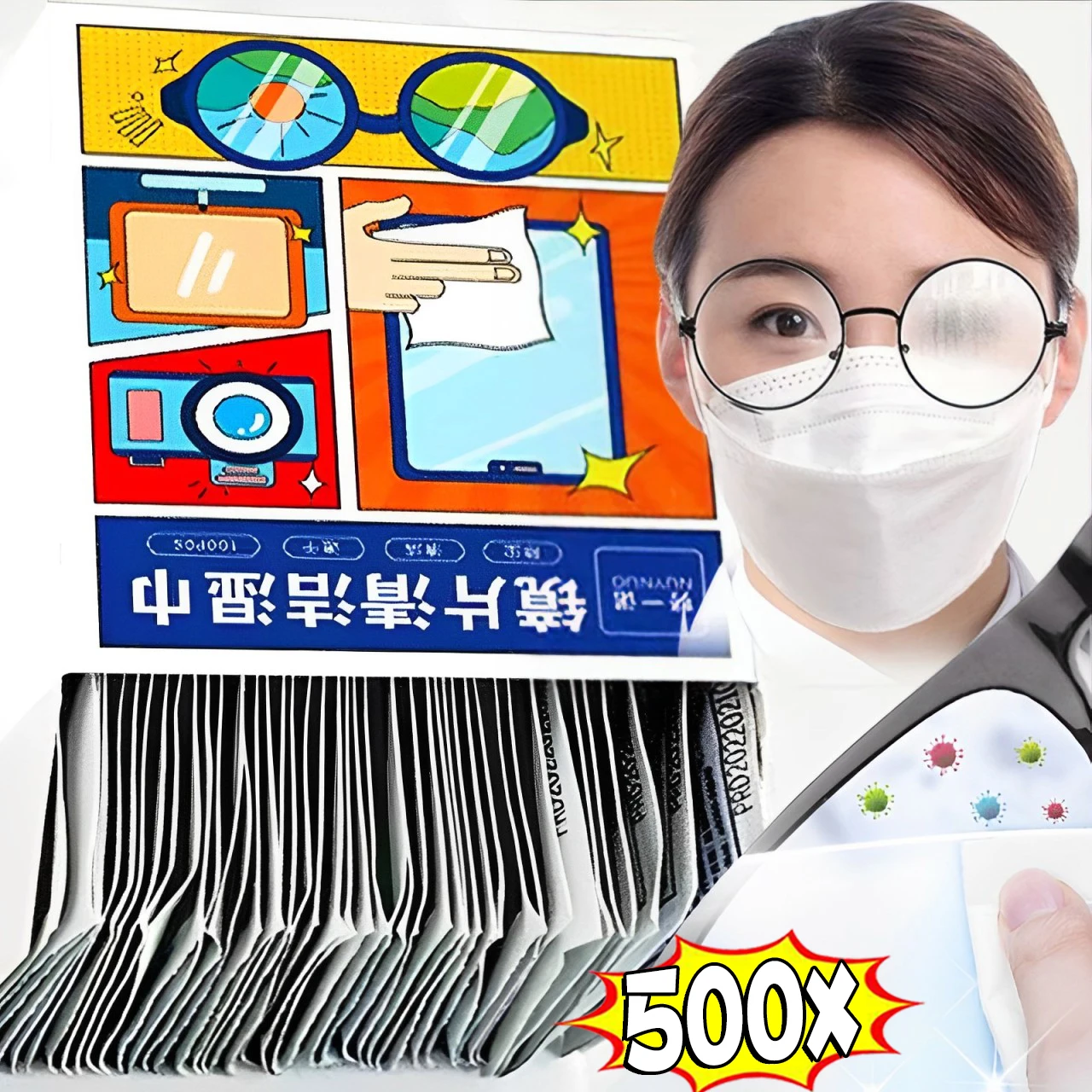 500pcs High Quality Cleaning Cloth Glasses Cleaner Cleaning Cloth for Glasses Cloth Len Phone Screen Cleaning Wipes Wholesale