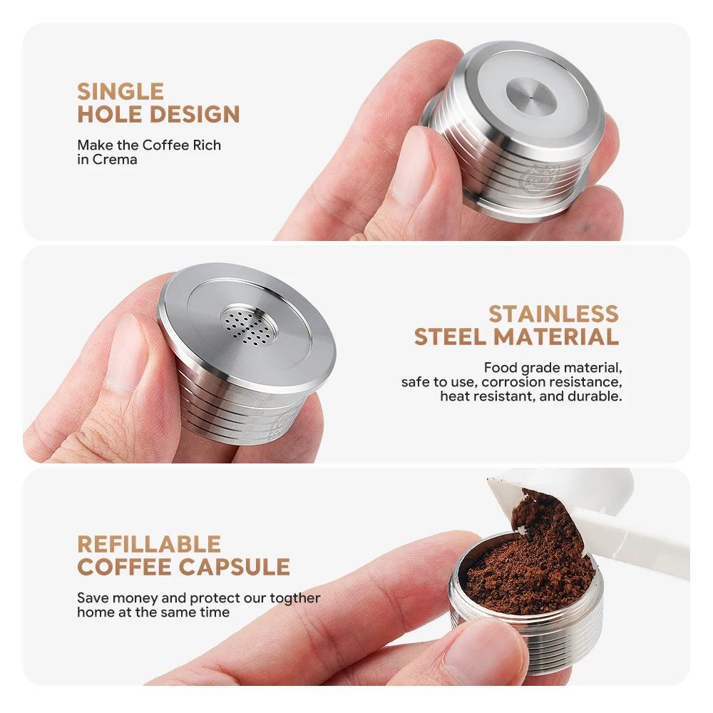 Reusable Capsule Refillable Stainless Steel Pod Coffee Filters for Delta Q NDIQ7323 /MINI QOOL Coffee Machine Maker