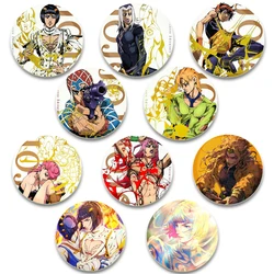 Anime JoJo's Bizarre Adventure Cartoon Tin Plate Round Enamel Pins Cartoon Cosplay Badge for Clothes Backpack Decoration Gifts