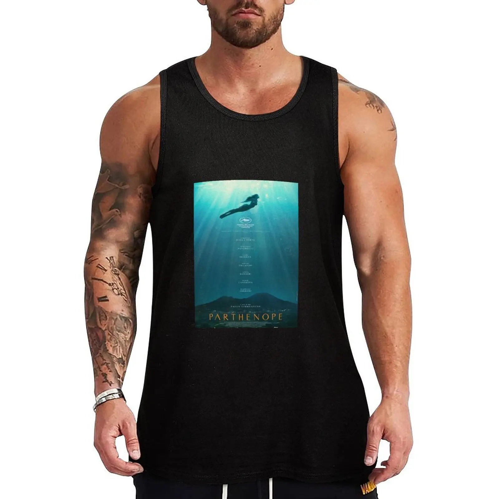 Camiseta regata com estampa de cinema parthenope, sorrentino, camiseta regata com estampa gráfica engraçada, estampa humorística, sem mangas