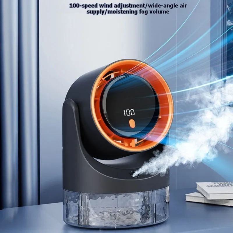 A66T-USB-Powered Desktop Humidifier Spray Fan 5-Speed Quiet Operation Ideal For Home And For Office Use