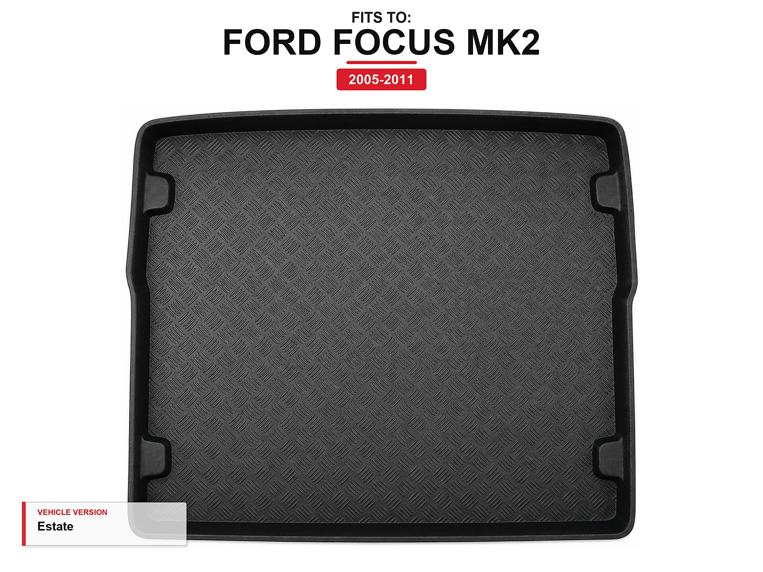 Kofferbakmat met rand voor: Ford Focus Mk2 2005-2011 Estate