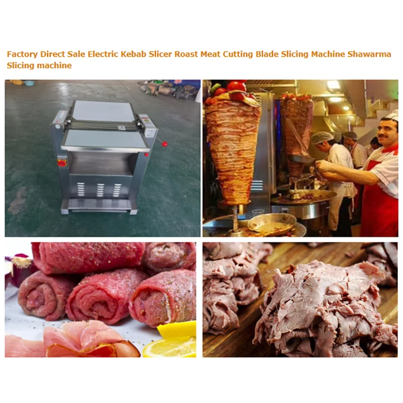 

304 Stainless Steels Shawarma Beef Slicing Machine Kebab and Roast Meat Cutting Machine For Shawarma 0.6~16mm 110v/220v
