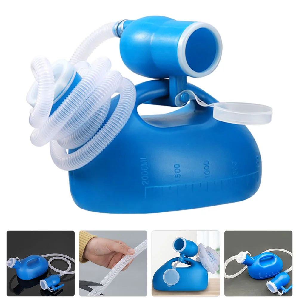 2000ml Portable Men Urine Bottle Hospital Car Leakproof Potty Travel With Lid Handle Reusable Long Hose Camping Toilet