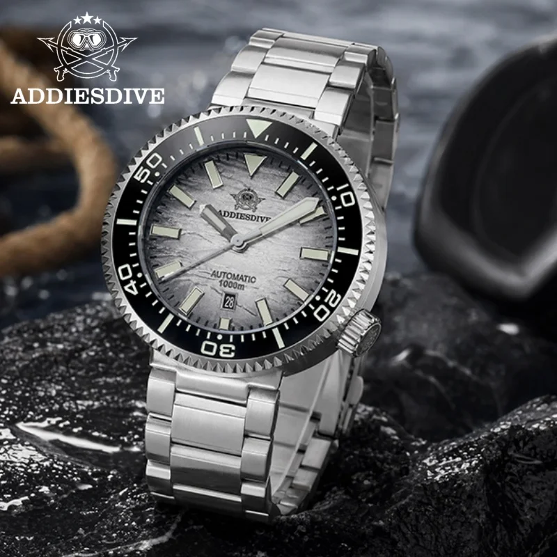 

ADDIESDIVE 1000m Waterproof Mechanical Watches AD2545 Japan 8215 Sapphire Grass BGW9 Luminous 316L Stainless Steel Men Watches