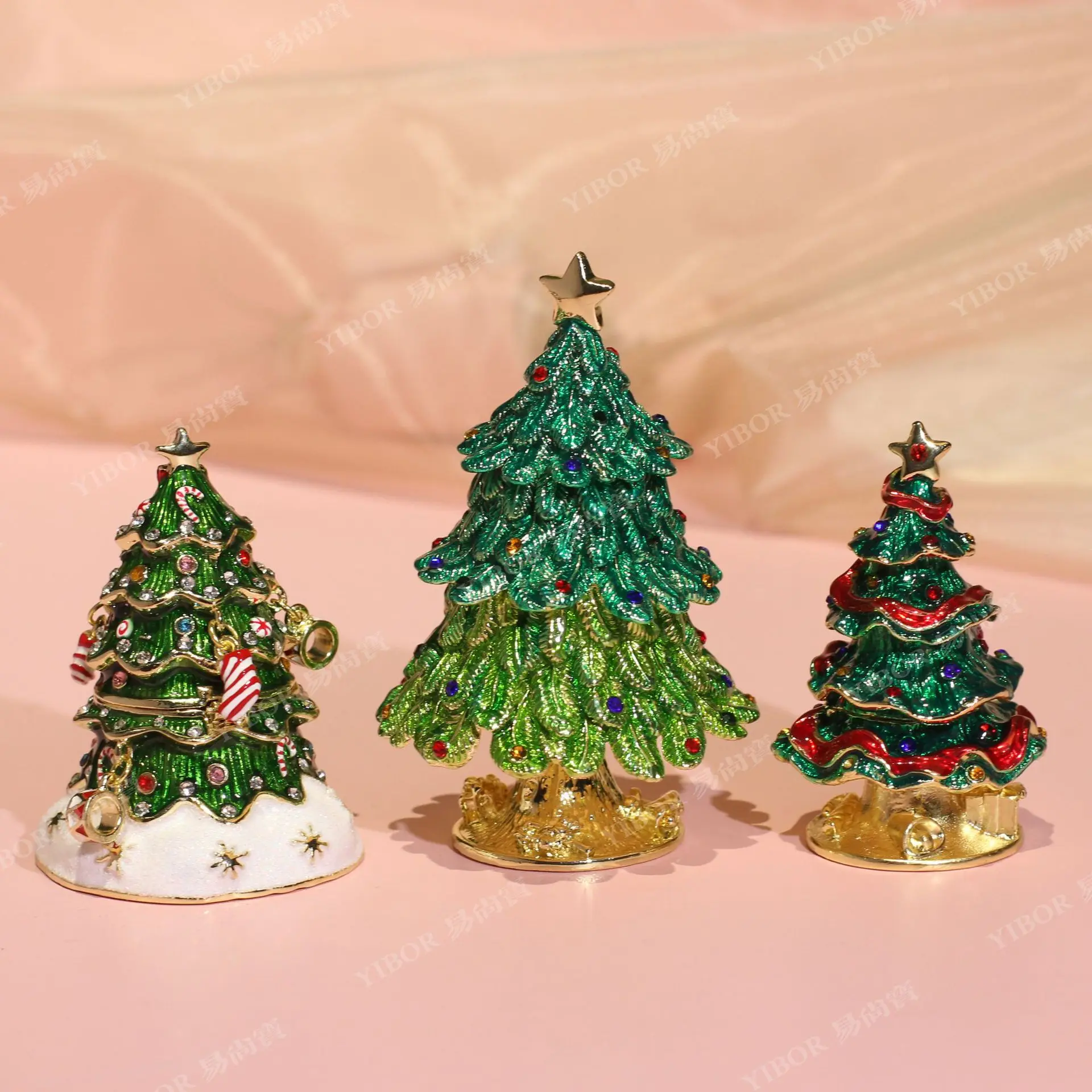 

Enamel jewelry box christmas tree ornament christmas gift jewelry storage box handmade