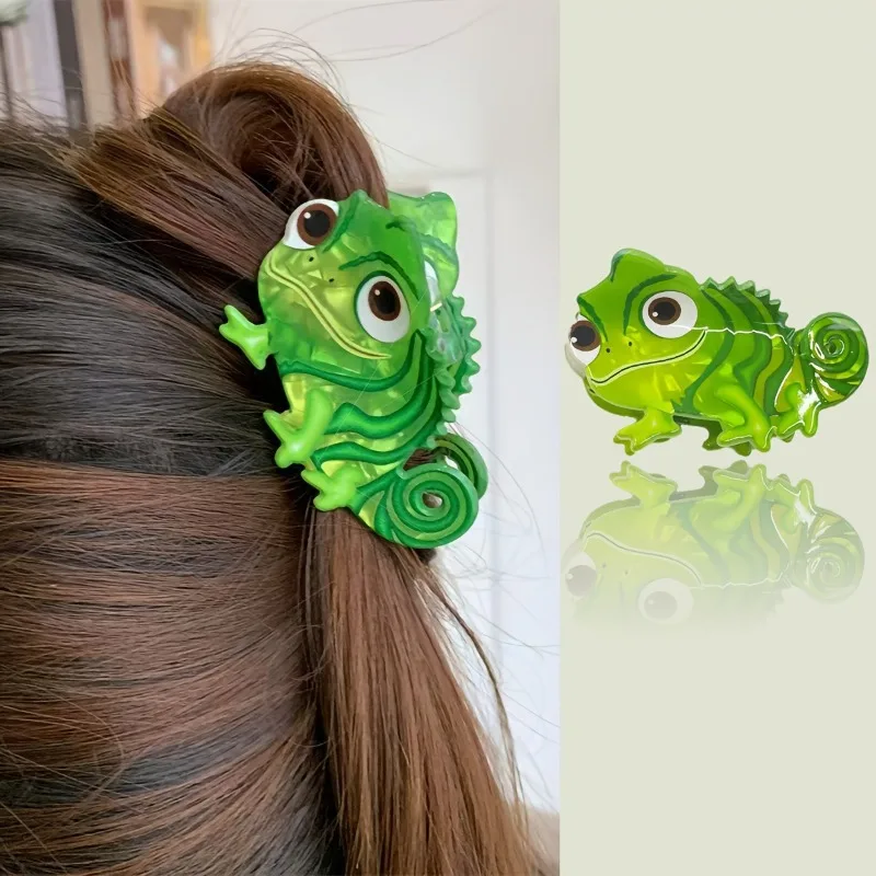 Image of 1 Stück Kreative Haarklammer Cartoon Niedlicher Dinosaurier Grüne Eidechse Haarspange für den Hinterkopf Haarklammer Haifischklammer Styling-Tools 2026 Neu