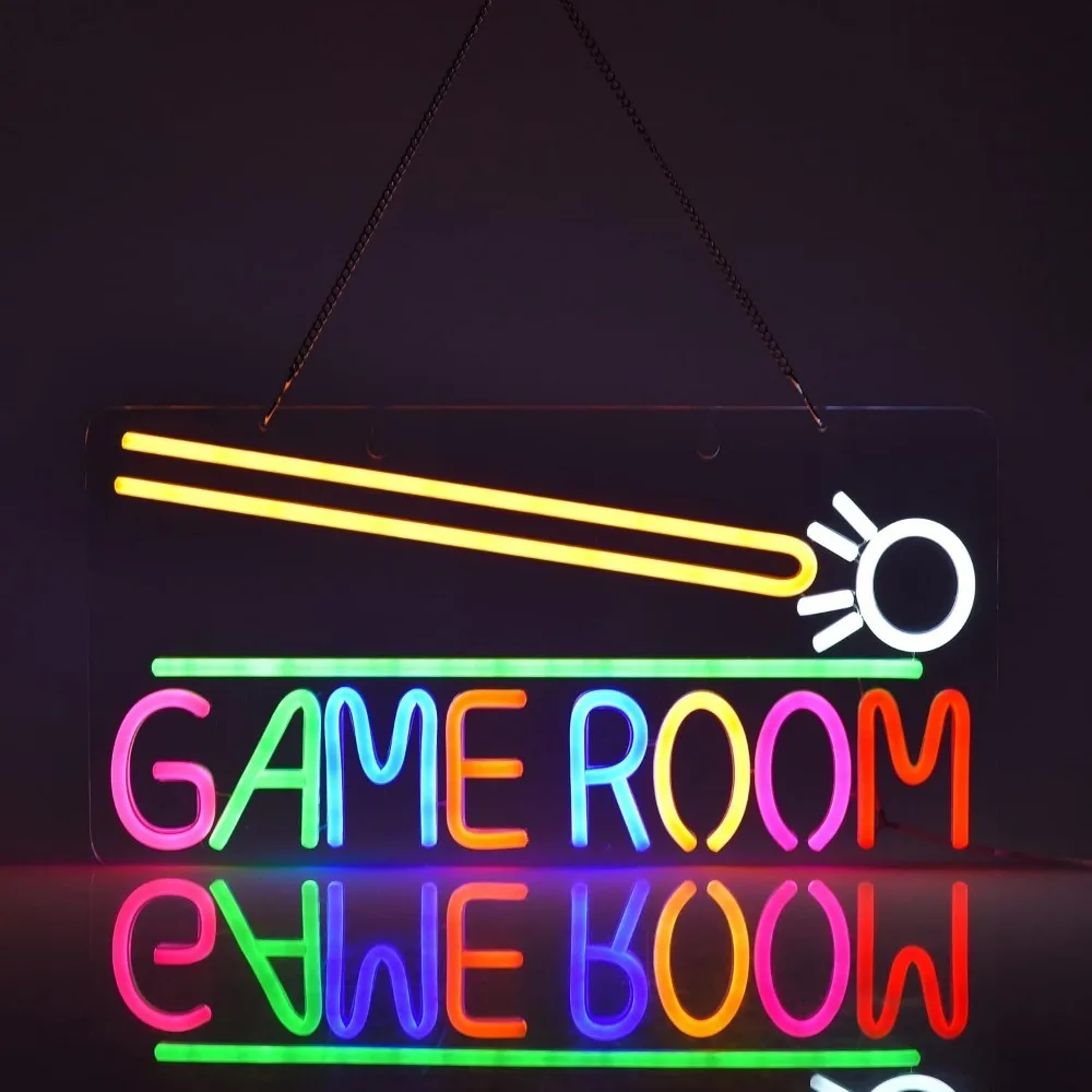 

Game Room Billiards Neon Signs LED Dimmable Gamer Zone Room Beer Bar Man Cave Bedroom Home Art Gaming Light Wall Artwork Sign