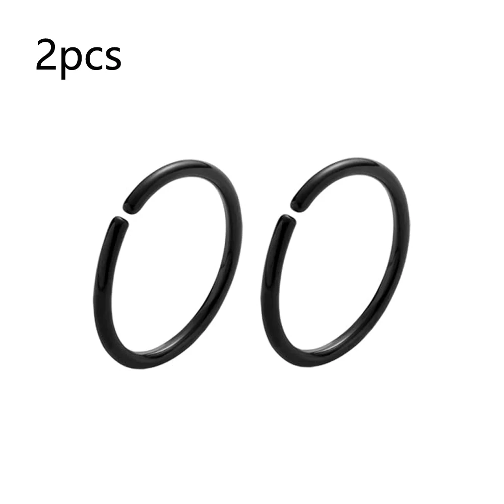 20 Gauge Nose Ring Hoop Stainless Steel for Women Men Round CZ L Shaped Screw Lip Rings Set Nose Piercing Jewelry Black 12Pcs