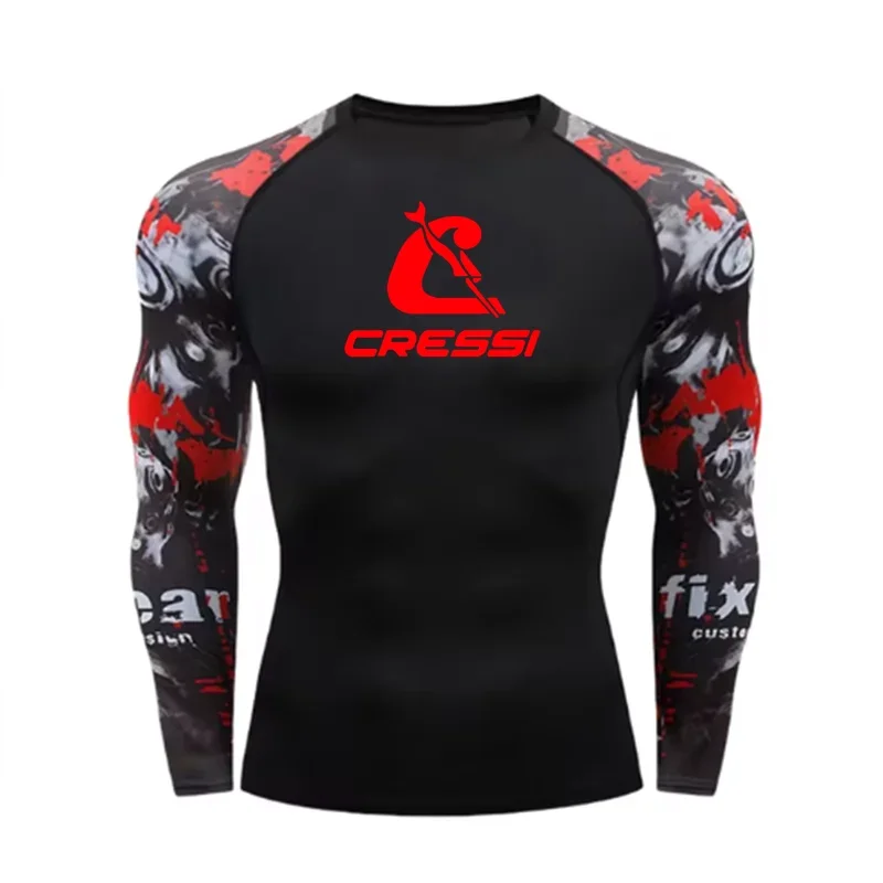 Mens Long Sleeve Rashguard Upf 50 Sun Protection Surf Shirt Quick Dry Breathable Swimming Tight T-shirt Summer 2023 Gym Clothes