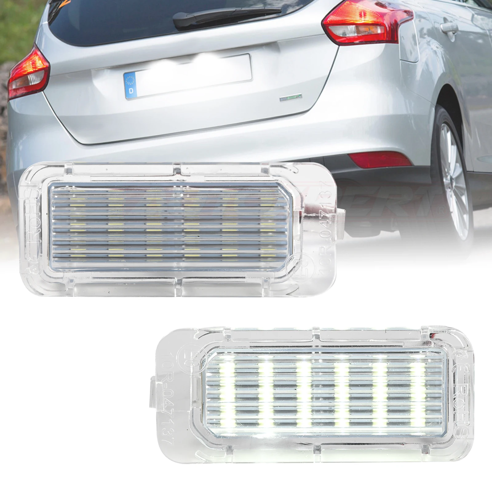 2Pcs 6000K xenon white Full LED License Plate Light For Ford Explorer Escape Fusion Fiesta Focus Mondeo C-Max Jaguar CAN-bus 12V