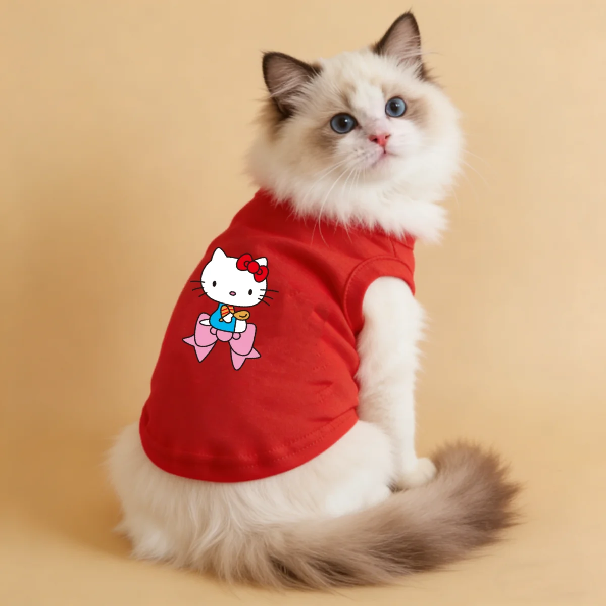 1pc printed pet vest, made of polyester material, suitable f