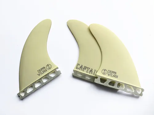 FUTUER /FCS1 Aletas para tablas de surf de fibra de vidrio Aletas para tablas de surf de color amarillo pálido hechas de fibra de vidrio Paquete de 3 accesorios para tablas de surf